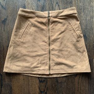 Abercrombie suede zip-up skirt